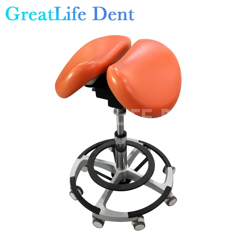 GreatLife Dental Ergonomic Beauty Salon Barber Tattoo Luxury Pu Leather Saddle lifting Swivel Adjustable Mute Wheel Doctor Chair