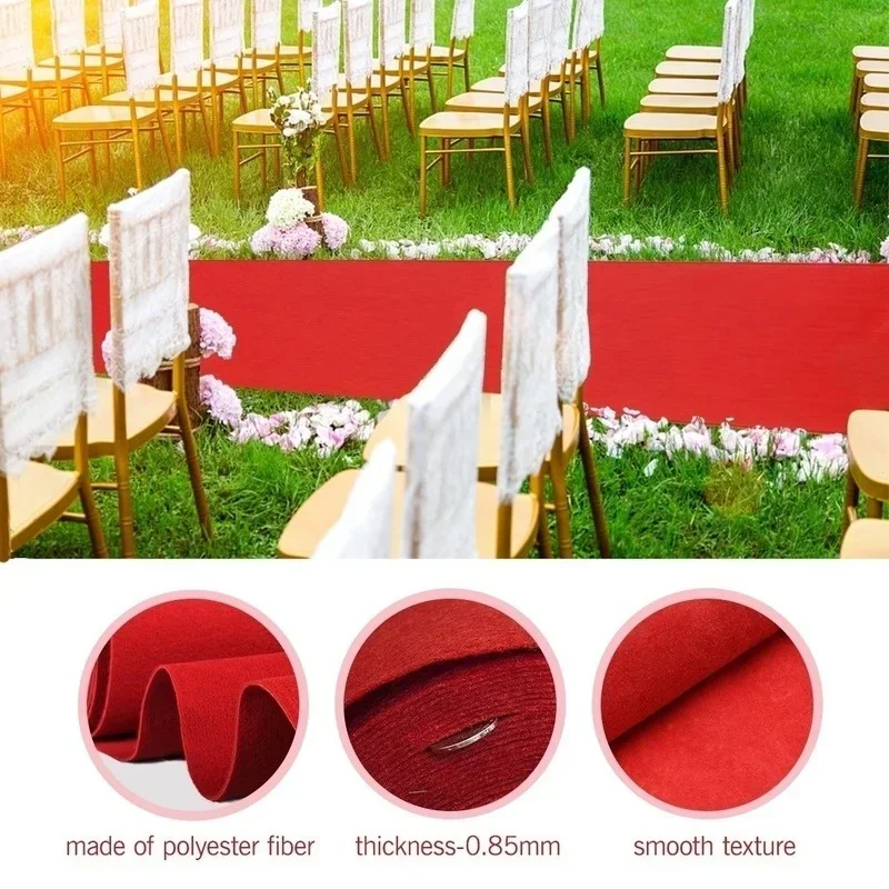 Hochzeitsteppich, exquisit, hochwertig und stimmungsvoll, Hochzeits-Gangläufer-Teppich, roter Teppich, für drinnen und draußen, Hochzeitsteppich, Party – Detail 4