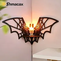 Bat Corner Shelves Wooden Floating Bat Wall Corner Shelves Gothic Jewelry Display Shelf Halloween Decorative Shelf For Home