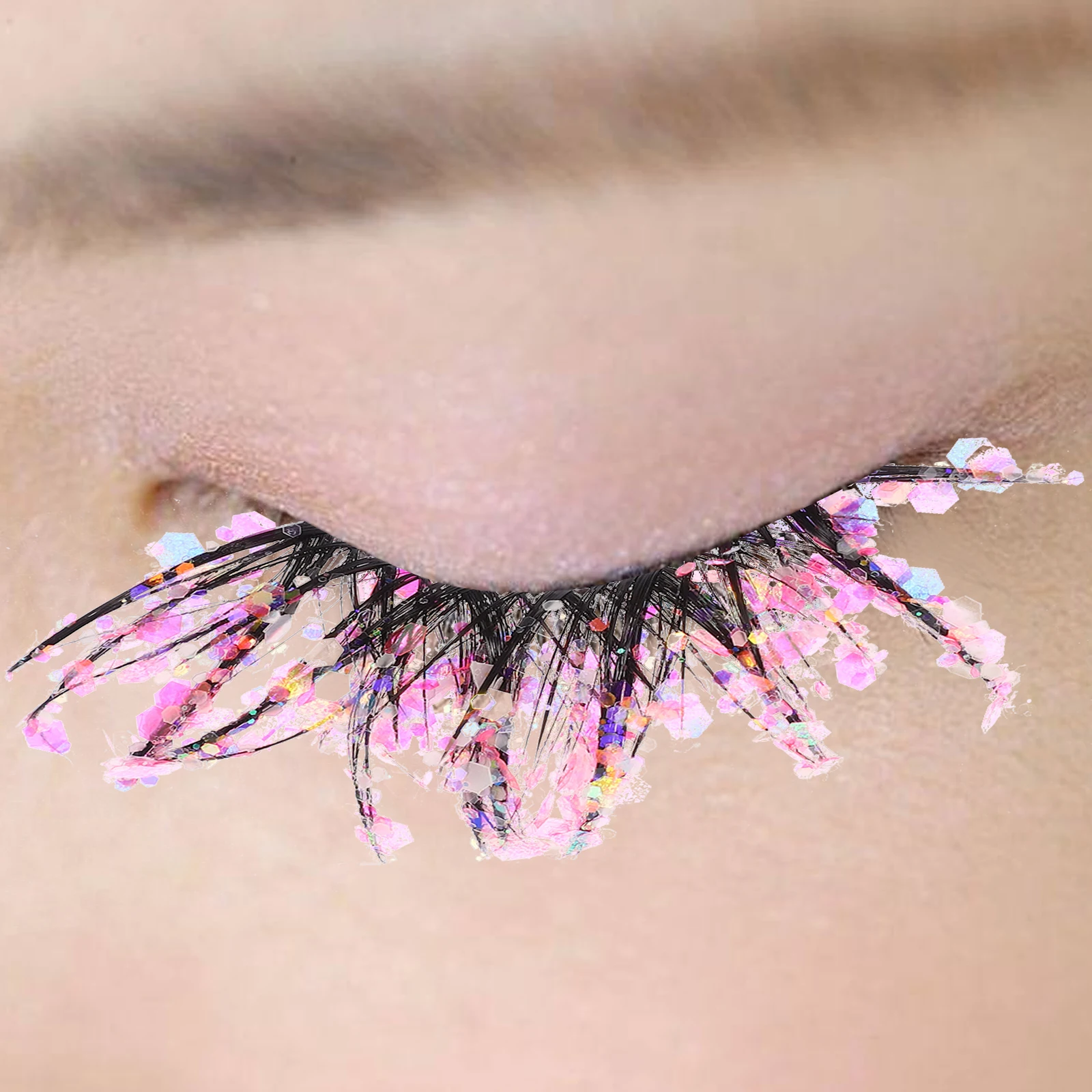 

2 Pairs False Eyelashes Individual Extensions Kit Artificial Glitter Decorative Soft 3D Effect Night Out
