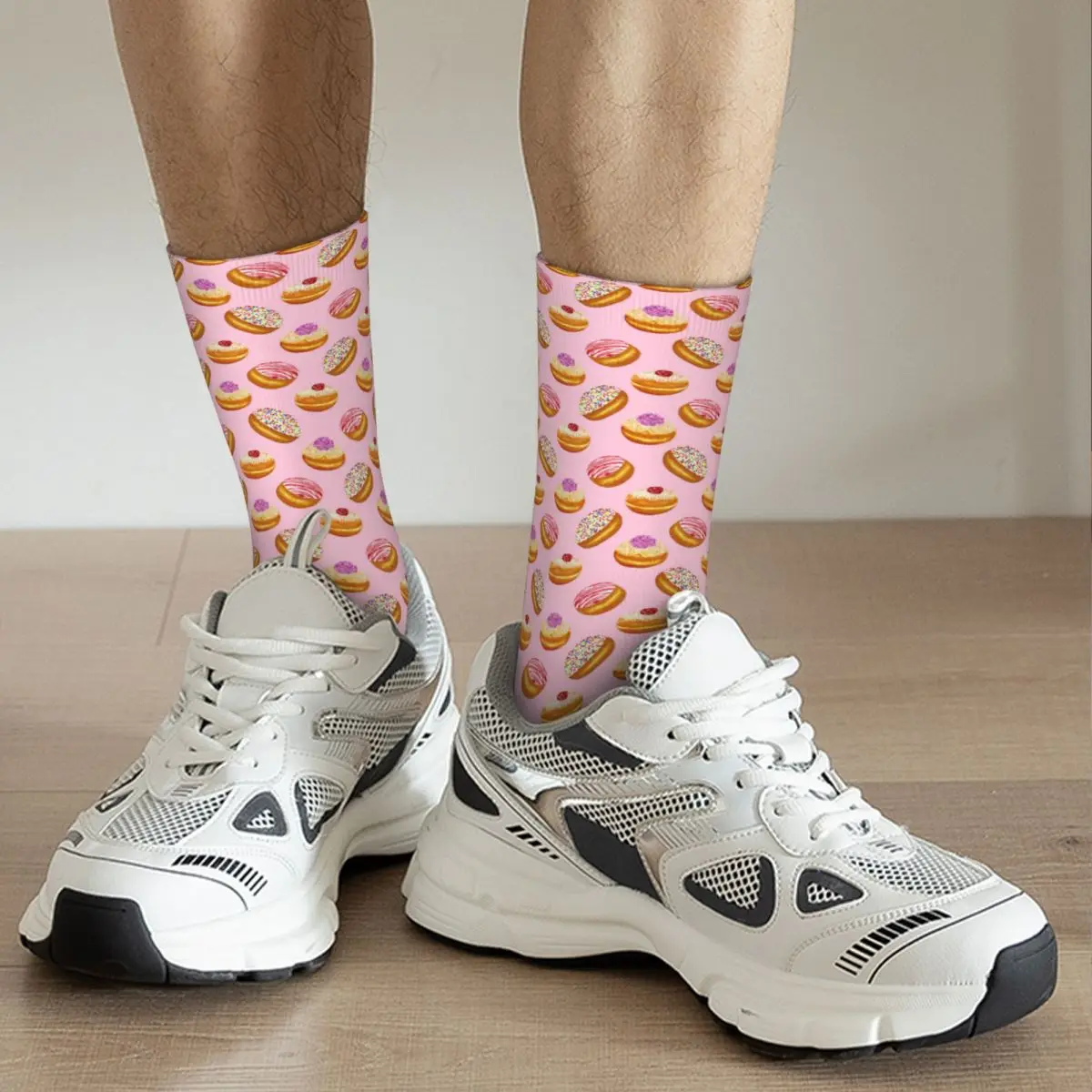 Hand Drawn Watercolor Seamless Pattern Of Colorful Donuts Adult Socks,Unisex socks,men Socks women Socks