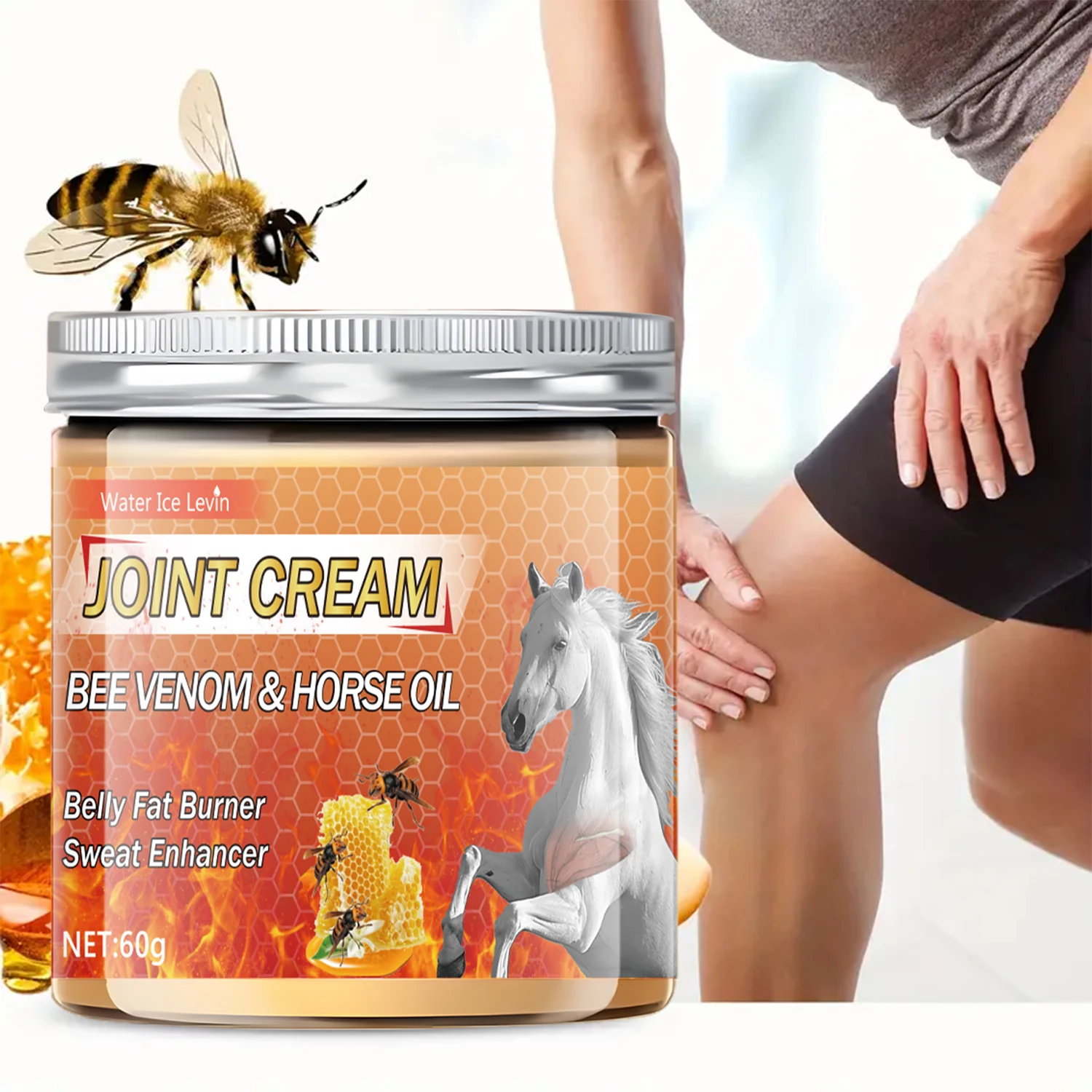 

Bee Venom Horse Oil Massage Cream - Deep Moisturizing and Skin, Glycerin, Turmeric and Gan Chrysanthemum, Non-Greasy, Gentle Texture, 60g, Unisex