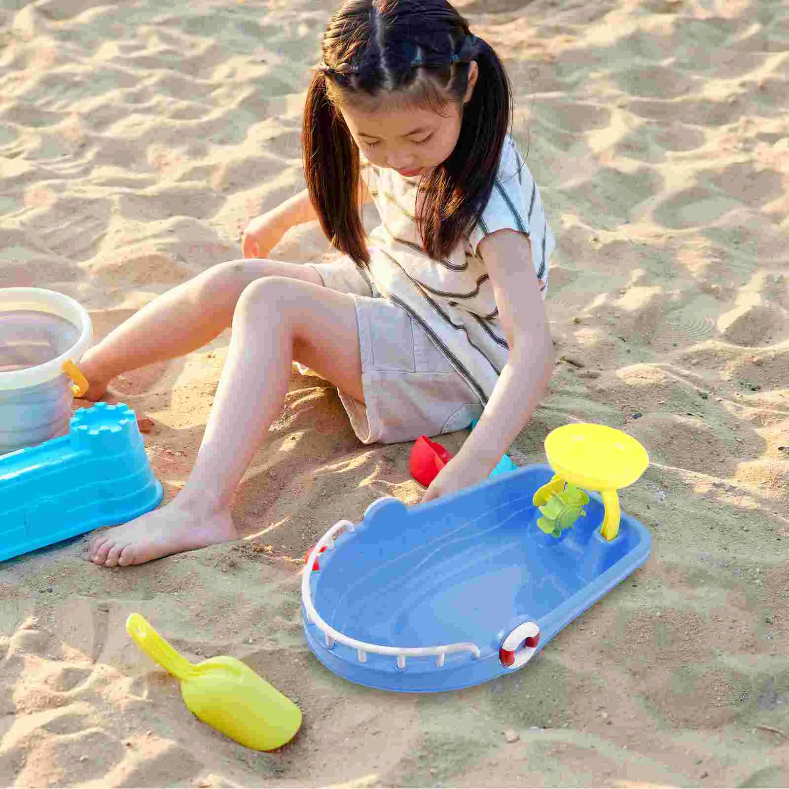 2 Pcs Beach Boat Set Fishing Boats Aluminium Bath Sensory Boating Toys Floating Pool Child