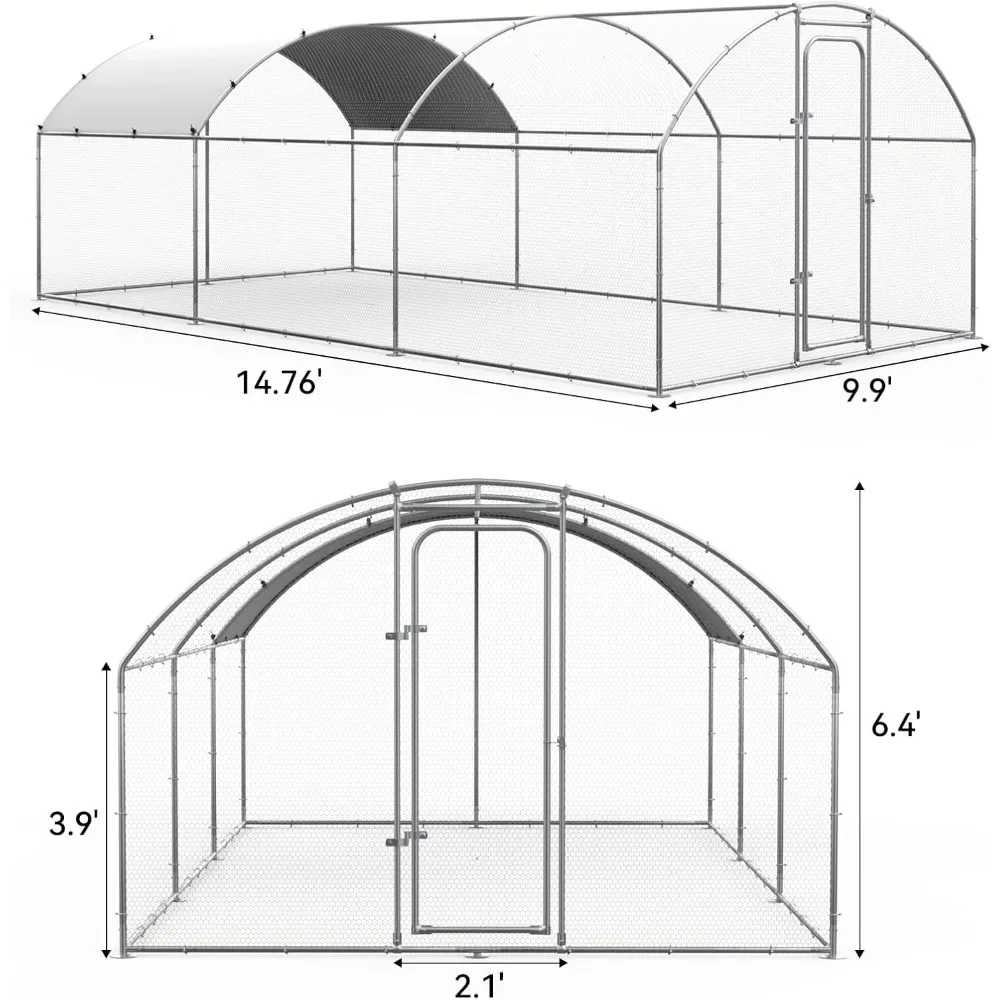 

Chicken Coop Metal Large Chicken Run for Yard Chicken Pen,with Waterproof Outdoor Heavy Duty Poultry Cage