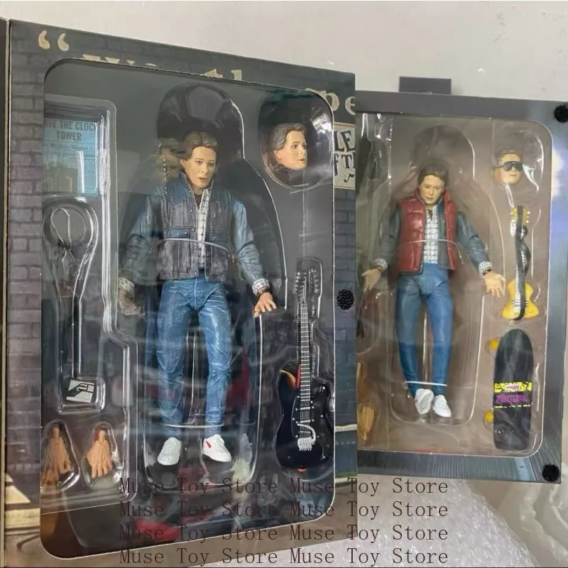 

In Stock NECA Back To The Future Art McFly Doc Brown Biff Tannen PVC Action Figure Series Model Toy Christmas Gift