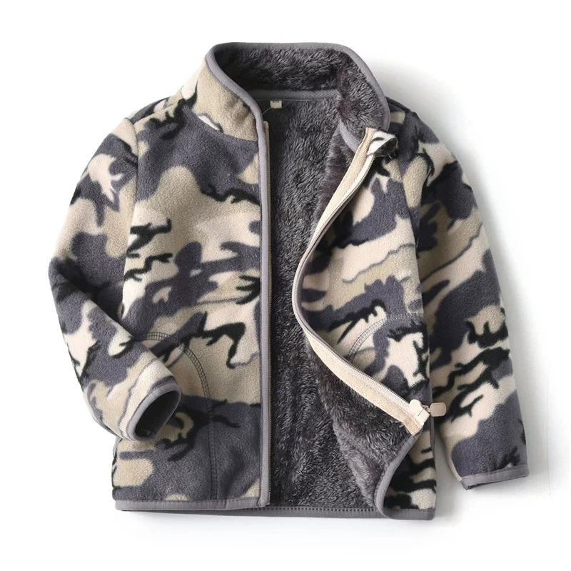 Rote Winter-Fleecejacke 2-8 Jahre, komplett bedruckte Kinderkleidung für Jungen und Mädchen mit Reißverschluss, süße dicke Baby-Mäntel für Kinder – Detail 17