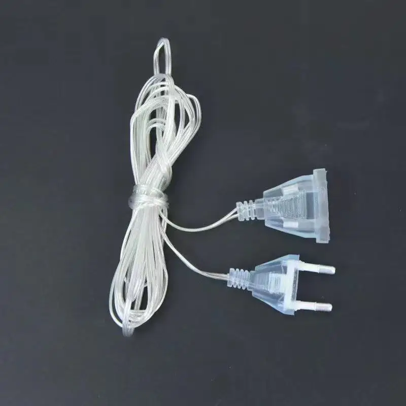 3M/5M Cable Plug Transparent Led light string Extension Standard Power Extension Cord For Home Holiday Party DIY String Light