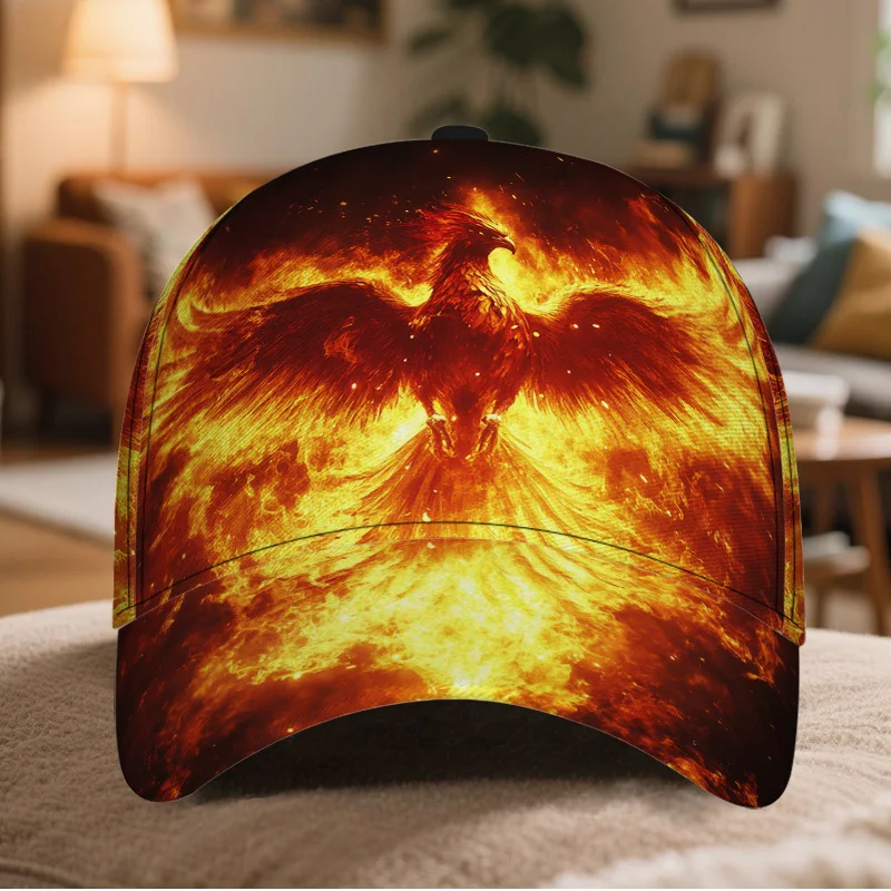 1pc of Fiery Phoenix Rising Design Classic Baseball Cap a Casual Adjustable Duckbill Hat Lightweight And Perfect for Daily Use