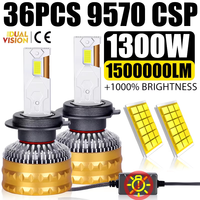 1300W H4 LED Headlights 1500000LM Canbus Decoder Car Light H1 H7 H11 H8 H9 9005 9006 9012 HB3 HB4 HIR2 36PCS CSP Chips Fog Lamps
