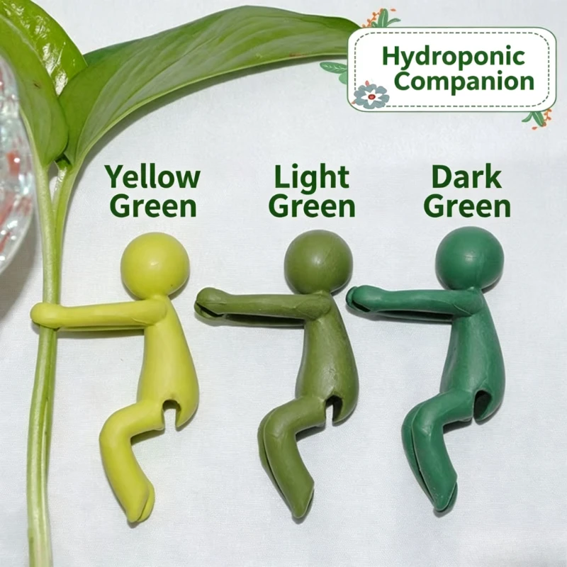 Mini Figurine Plant Support Holder Creative Little Man Shape Hydroponic Plant Fixing Stand Decorative Plant Accessory