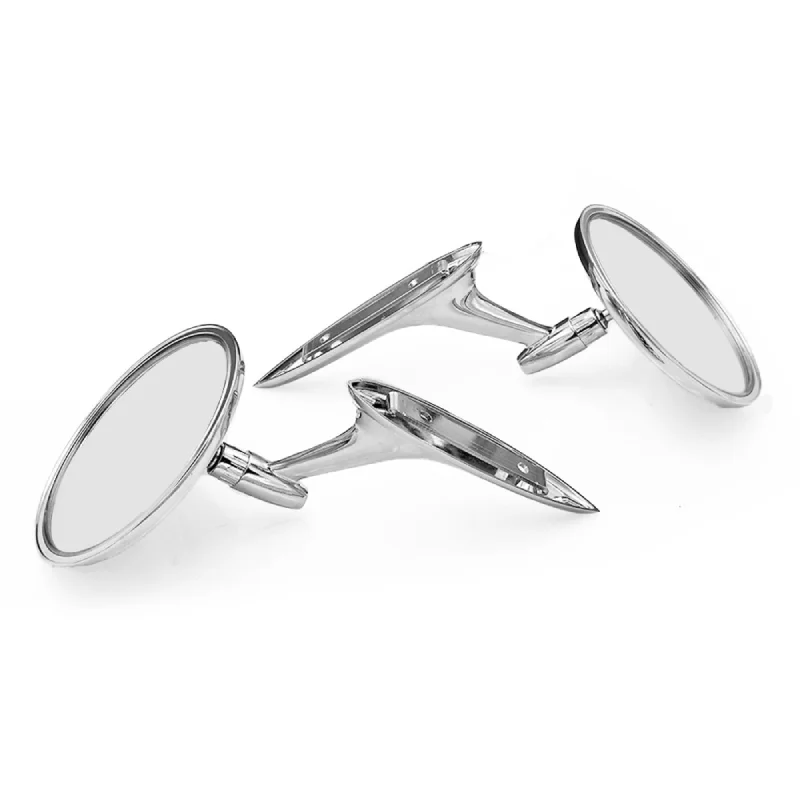 

Vintage Classic Car Silver Round Side Mirror Retro Front Rear Rearview Mirror For Chevy Corvair Biscayne Exterior Accessories