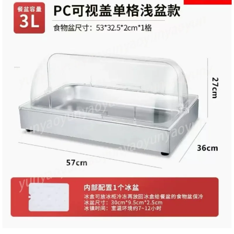Buffet Stainless Steel Commercial Freezer Display Fruit Desktop Refrigeration Countertop Refrigerated Display Cabinet Small