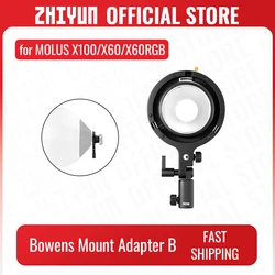 ZHIYUN Official Bowens Adapter do montażu B ZY Mount-B EX1H05 akcesoria do Molus X60 X100 Combo Pro CX100 kieszonkowe oświetlenie fotograficzne