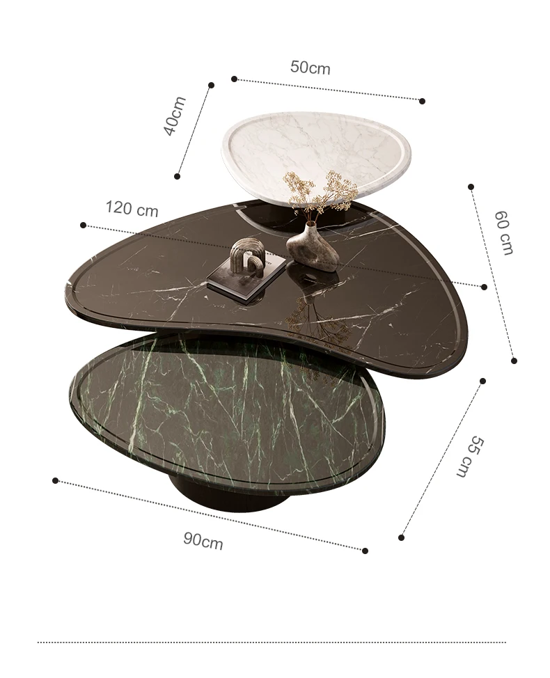 Luxury Natural Stone Coffee Table, Italian Freeform Design, Heat & Scratch Resistant, Master Designer Art Piece, Customizable