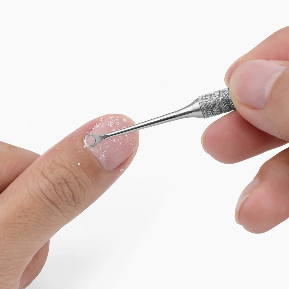 Bâtonnets à cuticules en acier inoxydable, dissolvant de poussoir à cuticules, éplucheur de vernis à peau morte, outils professionnels de pédicure