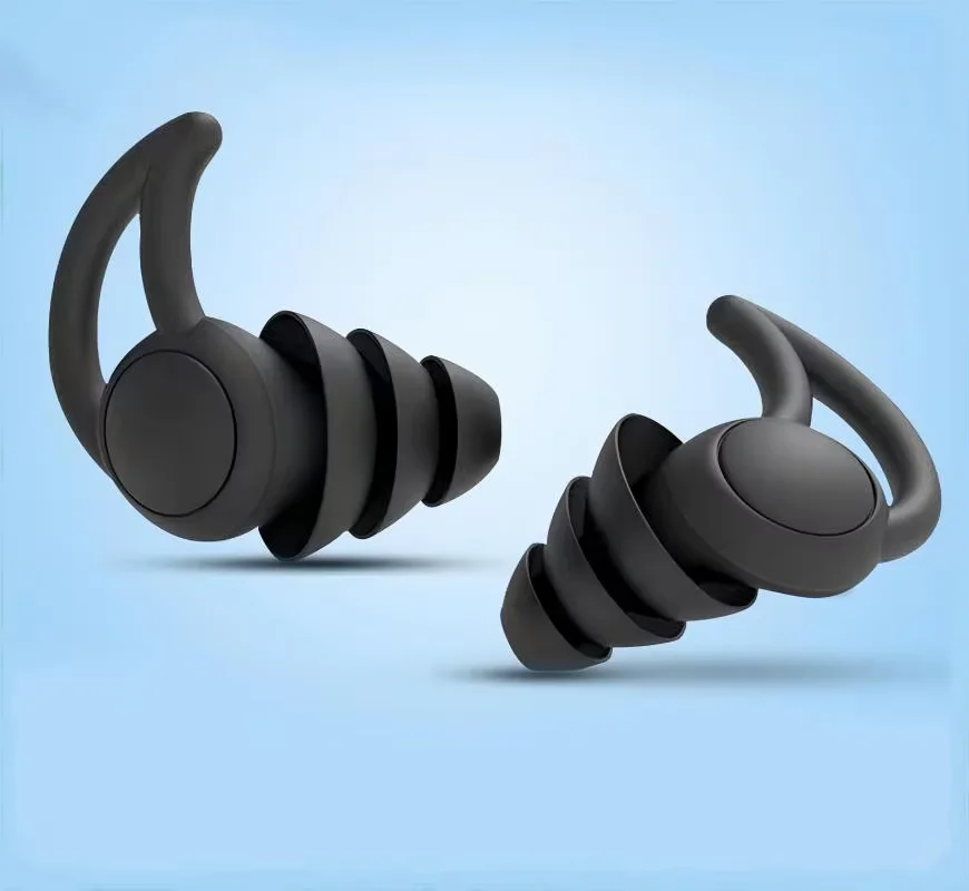 3 Layer Soft Silicone Ear Plugs Tapered Sleep Noise Reduction Earplugs Sound Insulation Ear Protector Noise Hearing Protection