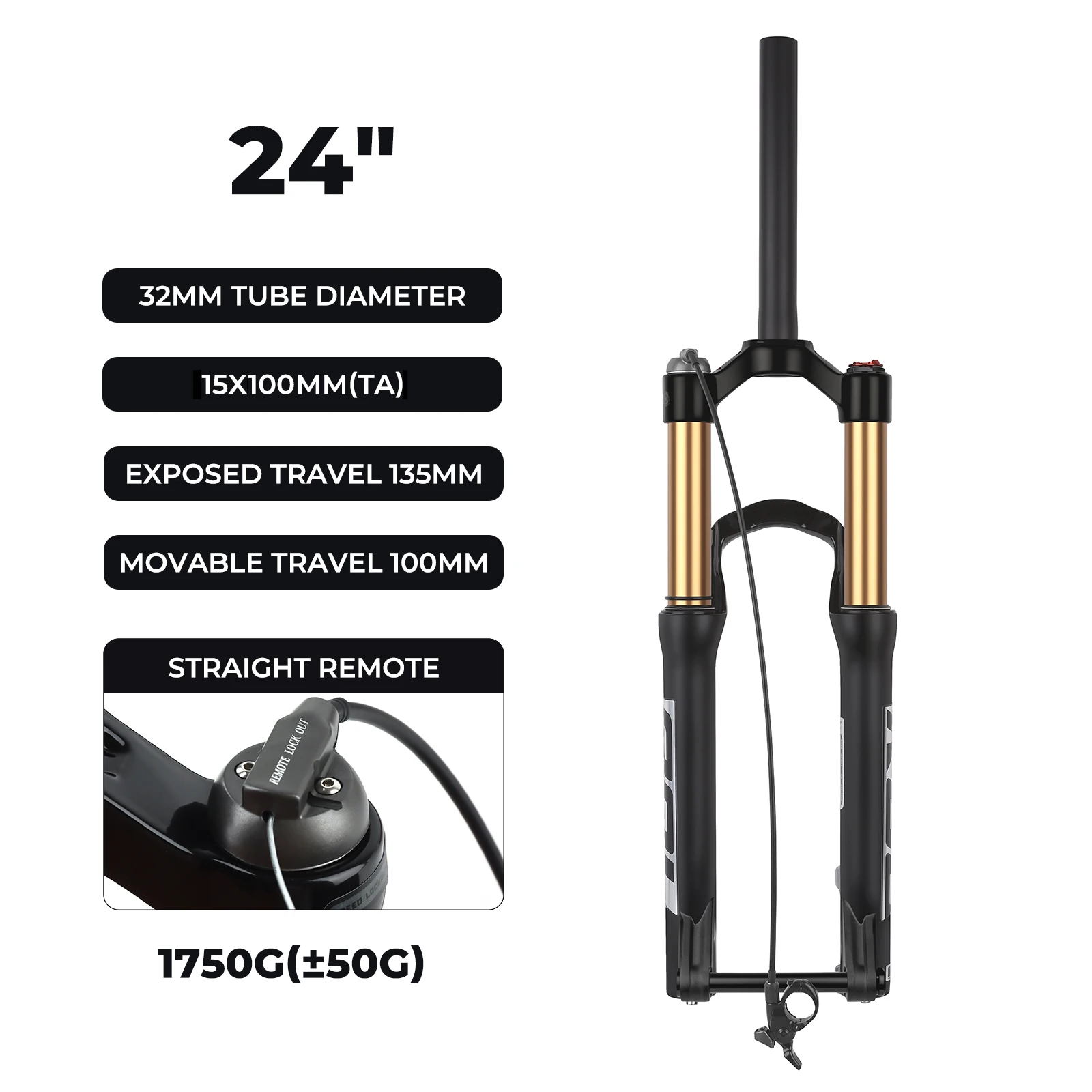 BOLANY Verende Vork Mountainbike 20/24 Inch Schijfrem Rechte Buis Veerweg 100/135mm Fietsaccessoires