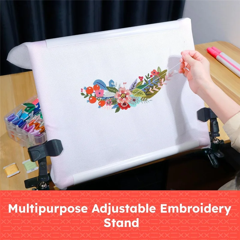 

【B6R-Sale】Large Rotating Crossstitch Frame With Clip For Embroidery, Crossstitch, Needlepoint, Quilting And Silk Painting Crafts