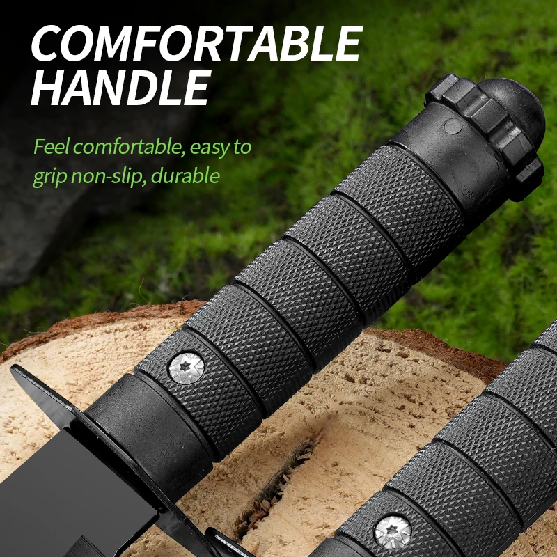 12.1 inch Military Tactical Knife with Scabbard Stainless Steel Outdoor Survival Knife for Self Defense Hiking Camping