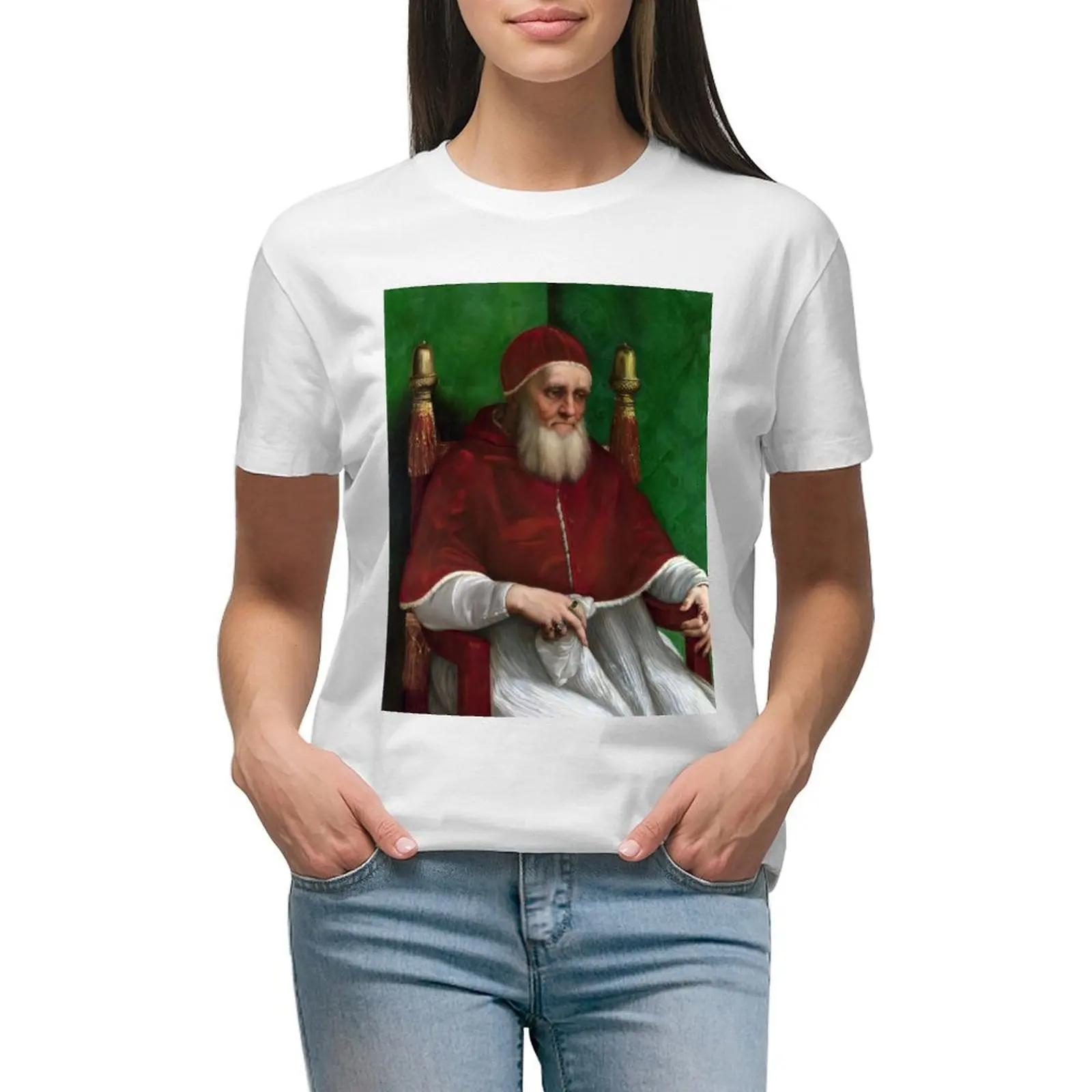 

Portrait of Pope Julius II - Raphael T-shirt hippie clothes cute clothes Short sleeve tee korean Women's clothes