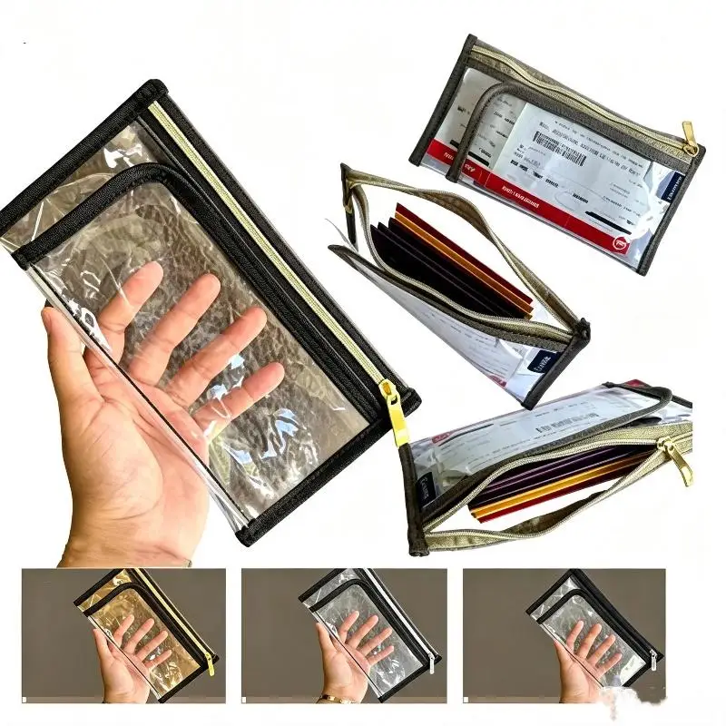 Passport & Ticket Holder Premium Clear PVC Waterproof Multi Colors Available Travel Document Organizer Pouch