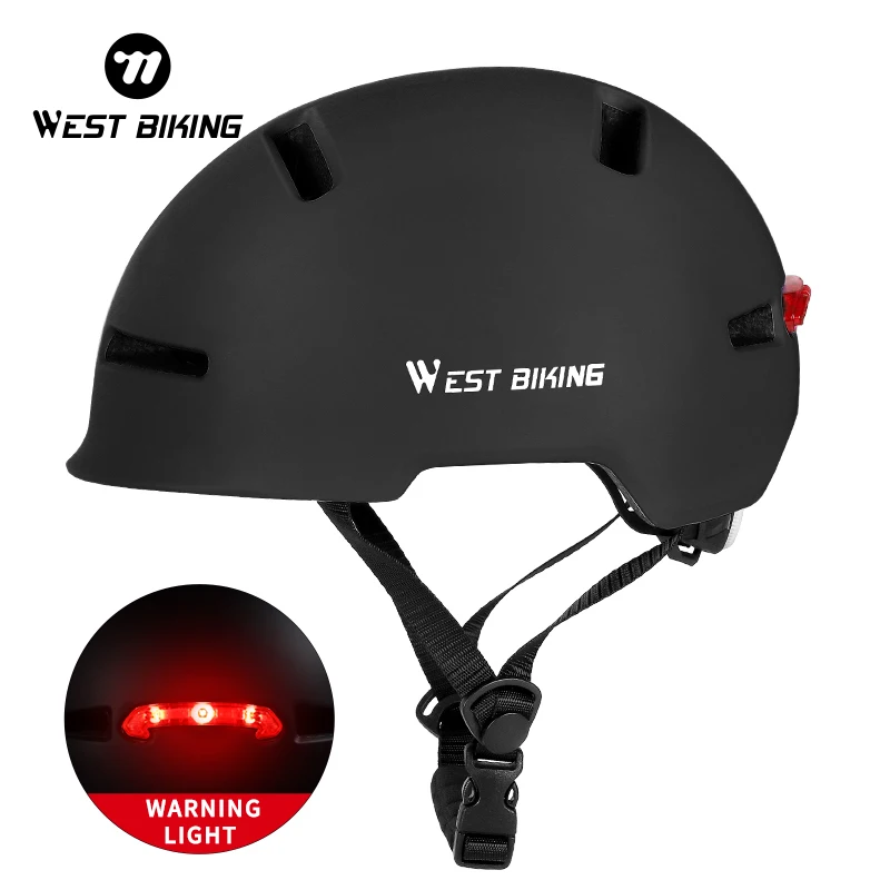 

WEST BIKING Bicycle Helmet LED Light Rechargeable MTB Road Electric Bike Helmet Motorcycle Scooter Men Women Cycling Safe Cap