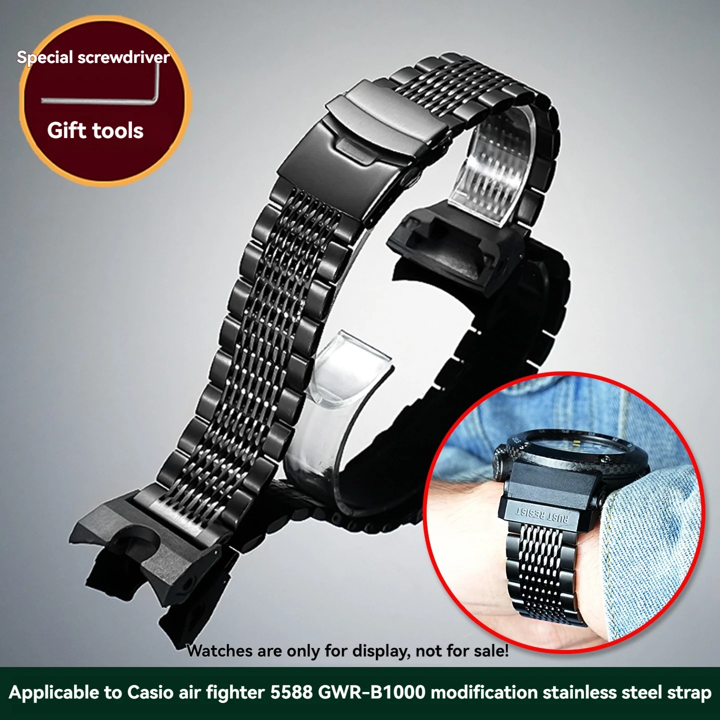 

Ремешок для часов из нержавеющей стали gwr-b1000 для Casio Air Dominator 5588 GWR-B1000, модифицированный металлический ремешок для часов, мужской браслет