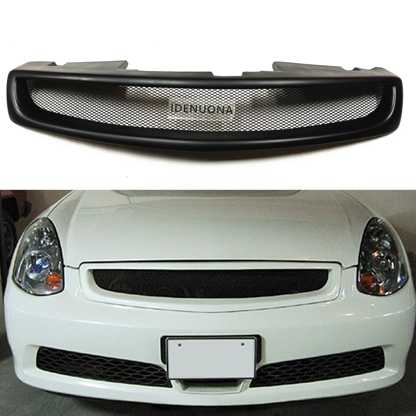 

Pop Front Grille Grill For Infiniti G35 2005-2006 Nissan Skyline V35 4 Door Sedan Fiberglass/Carbon Fiber Car Bumper Hood Mesh G