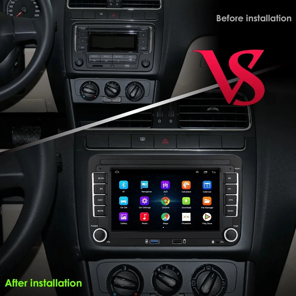 2Din Car Radio Android for Volkswagen Golf 5 6 Polo Passat B6 B7 CC Skoda Jetta Universal Multimedia Carplay Wifi GPS Navigation
