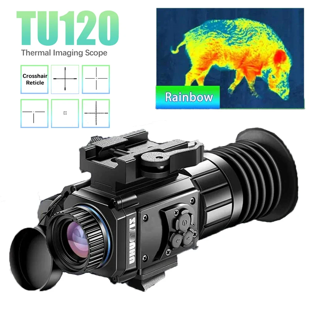 TU120 Head Mounted Infrared Thermal Telescope Thermal Imaging Sight Scope for Hunting Helmet Riflescope Tactical Reticle