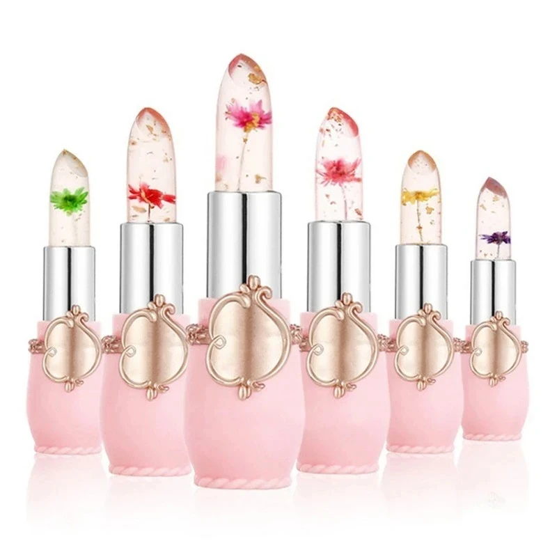 Make-up 6 stücke Lippenstift Set Blume Gelee kristall klare lang anhaltende Feuchtigkeit Lippen Farbwechsel rosa Lip gloss Kosmetik 2024