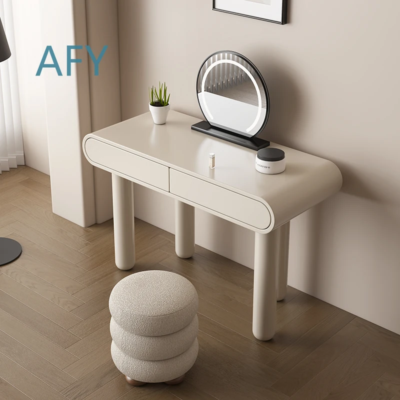 Modern Minimalist Small Black Solid Wood Dressing Table for Bedroom for Makeup Vanity for Bedside for Small Space for