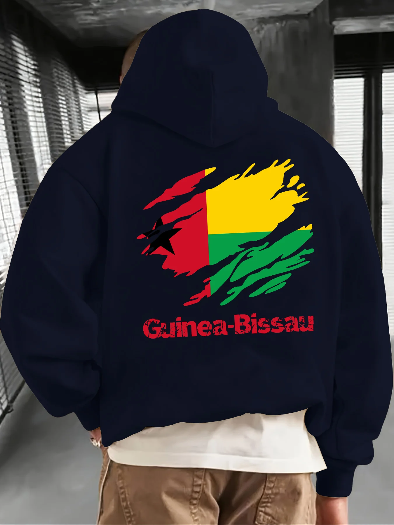 Retro National Pride Flag Men's Hooded Sweatshirt - Hip-Hop Casual Sporty Street Style Comfortable and Warm Hooded Sweatshirt