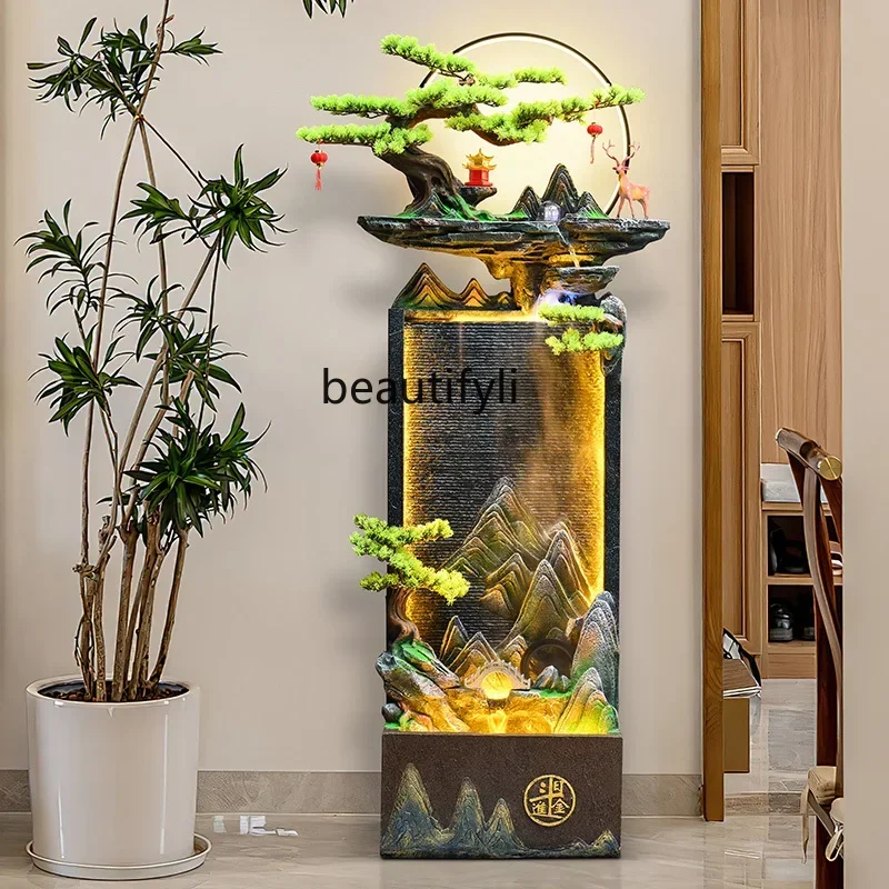 

LXFeng Shui wheel alpine flowing water ornament entrance opened housewarming circulating water fountain water curtainSSS
