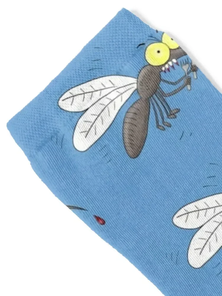 Funny mosquito insect cartoon illustration Socks christmass gift luxury anti slip football football Socks Girl Men's