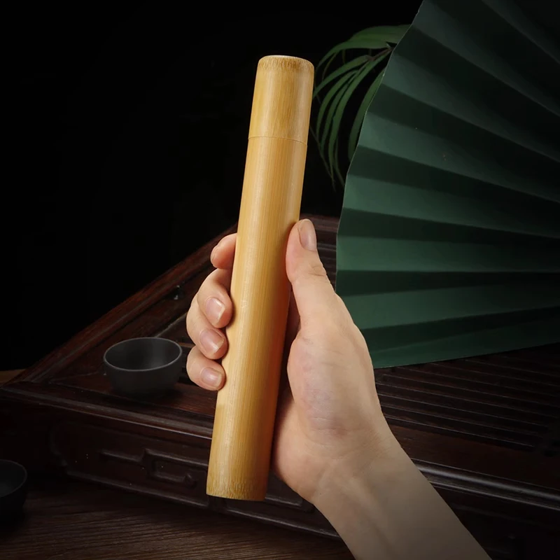 Handgemachte natürliche Bambus Tee Lagerung Box tragbare Tee Kanister Deckel Dichtung Küche Lagerung Gläser Zubehör Gewürz Box Fall Organizer – Detail 4