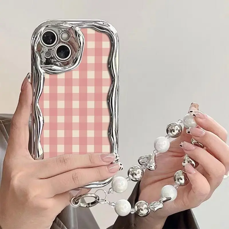 Pink Grid Phone Cas… - image