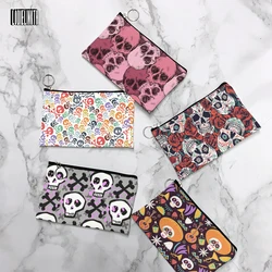 New Fashion Fun Skull Coin Purse For Men Canvas Light Mini Zipper Handbag Key Coin Lipstick Storage Small Makeup Bag Women