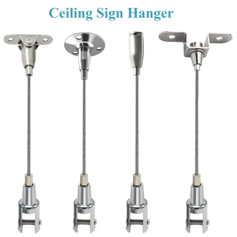 Adjustable Steel Wire Rope Hanging Kit Suspension Wire Cable Ceiling Hanger Suitable For Billboard Ceiling Acrylic Board Light