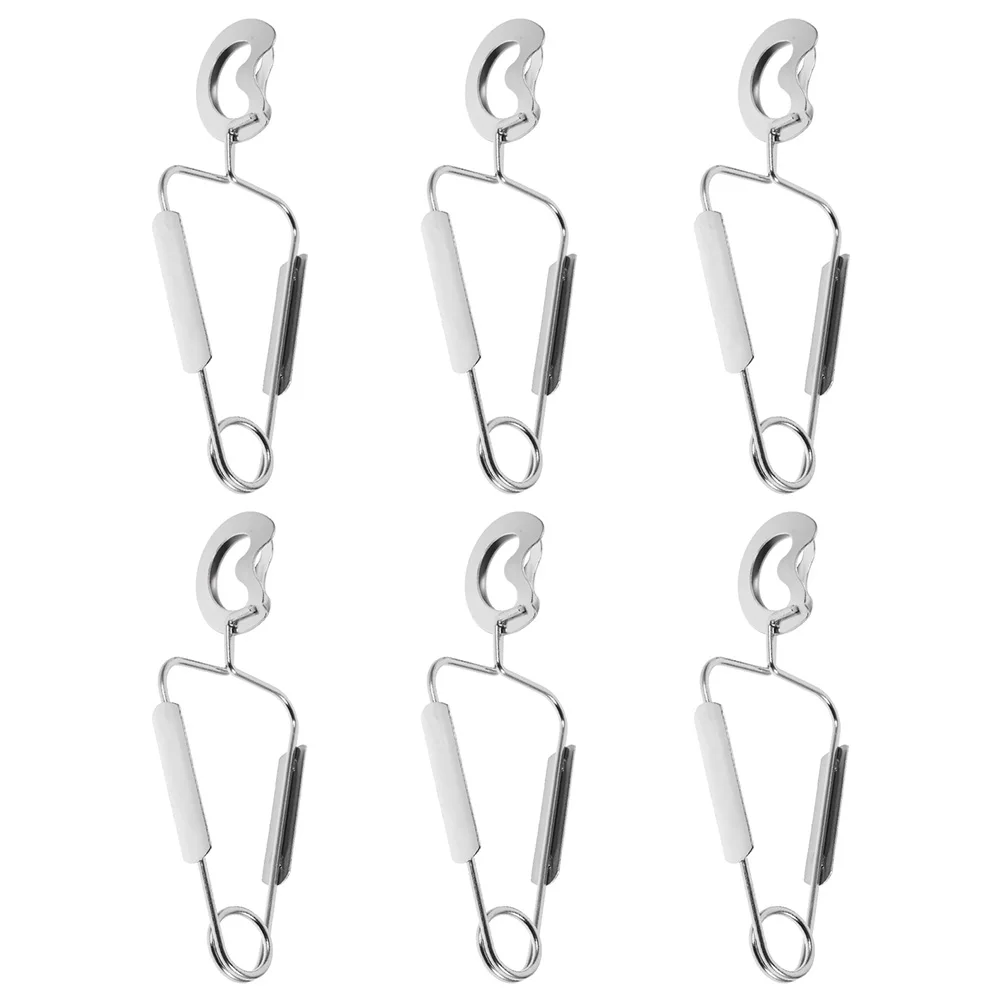 

6pcs Stainless Steel Conch Clip Snail Food Clip One-Hand Spring Food Clip Tongs Anti-Scald Seafood Tongs Snail Clips Kitchen