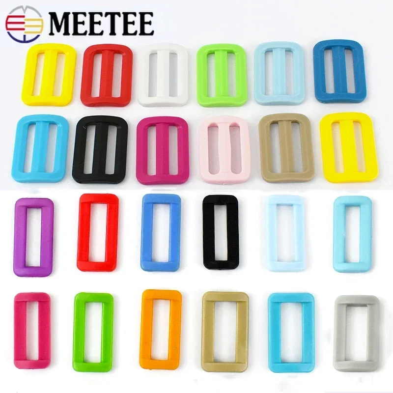 

20Pcs 25/32/38mm Plastic Tri-Glide Adjuster Buckle Square O D Ring Clasp Bag Strap Connector Hook Dog Collar Sewing Accessories