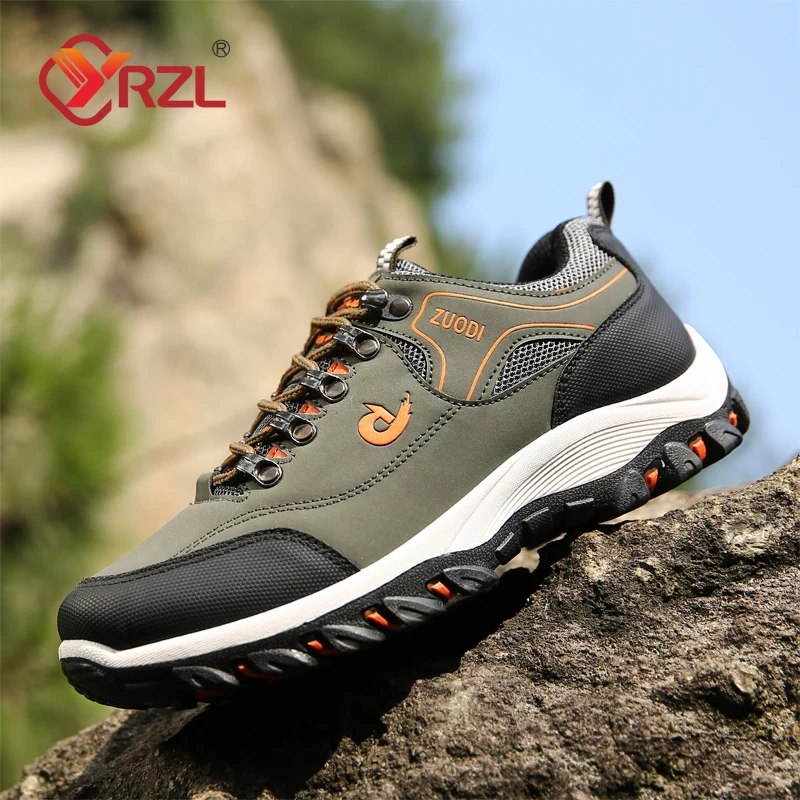 YRZL Mens Sport Shoes Lightweight Hiking Shoes for Men Breathable Non Slip Durable Outdoor Walking Casual Shoes Size 48