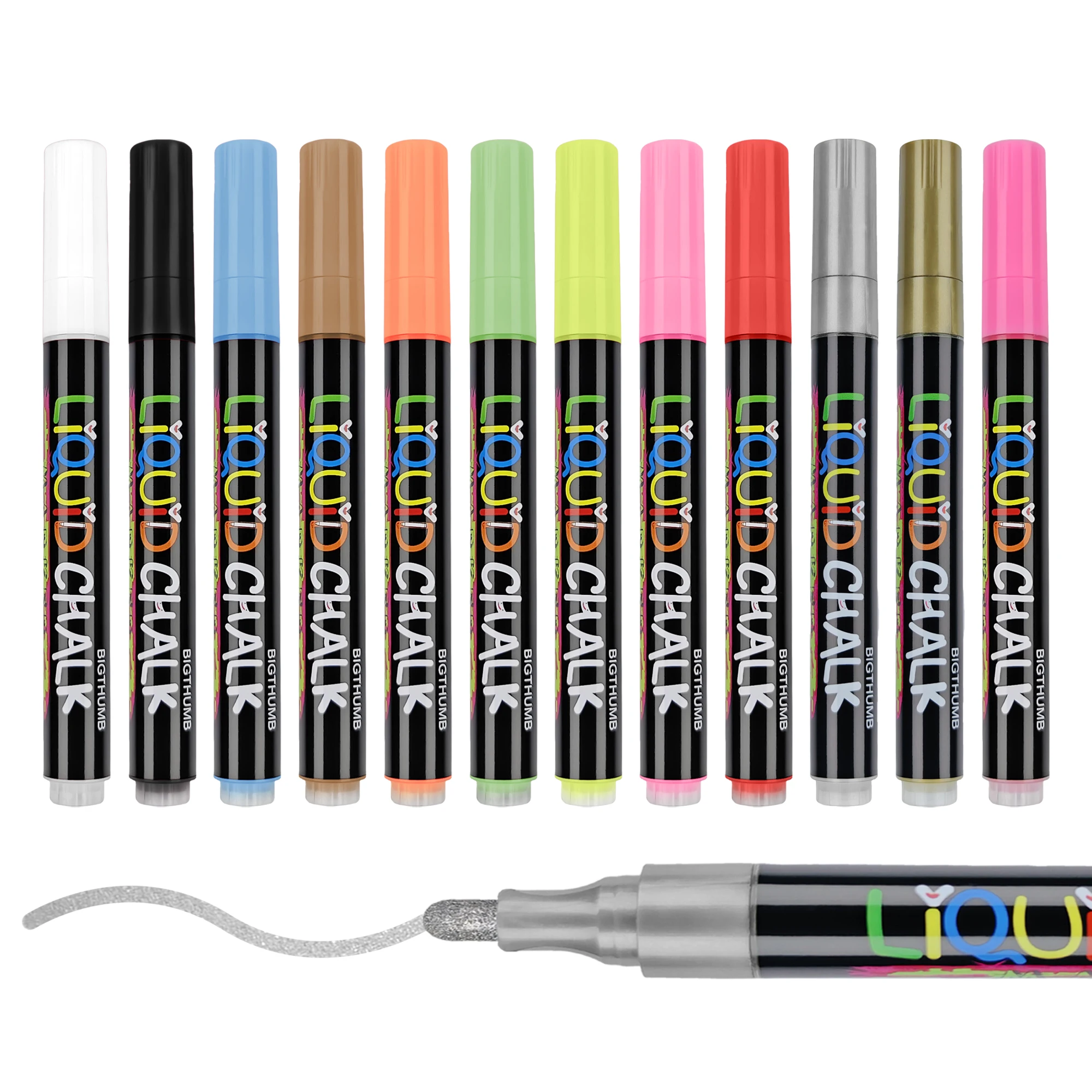 Liquid Chalkboard Chalk Marker Non Toxic Safe&Easy To Use Washable Marker Neon Bright Vibrant Colors