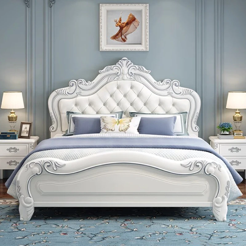 

Wood Pretty Royal Bed King High End Queen Headboard Frame Double Bed Boys Girl Sleeping Letti Matrimoniali Bedroom Furniture