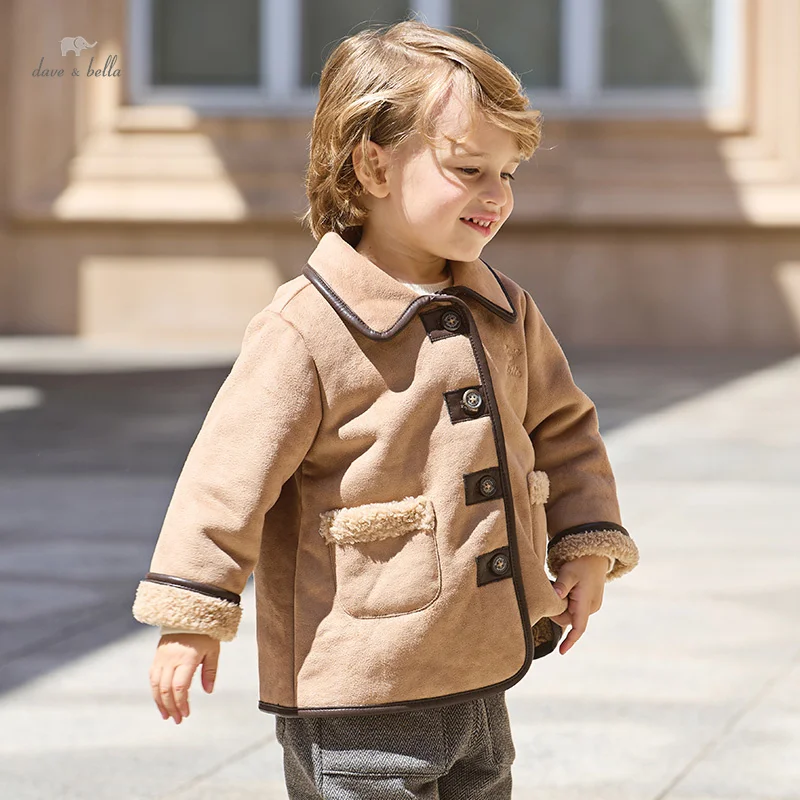 

Dave Bella Boys Coat Winter Autumn Children Plush Warmth Jacket Baby Thicken Outerwear Long Sleeve Kids Clothing Party DB4242717