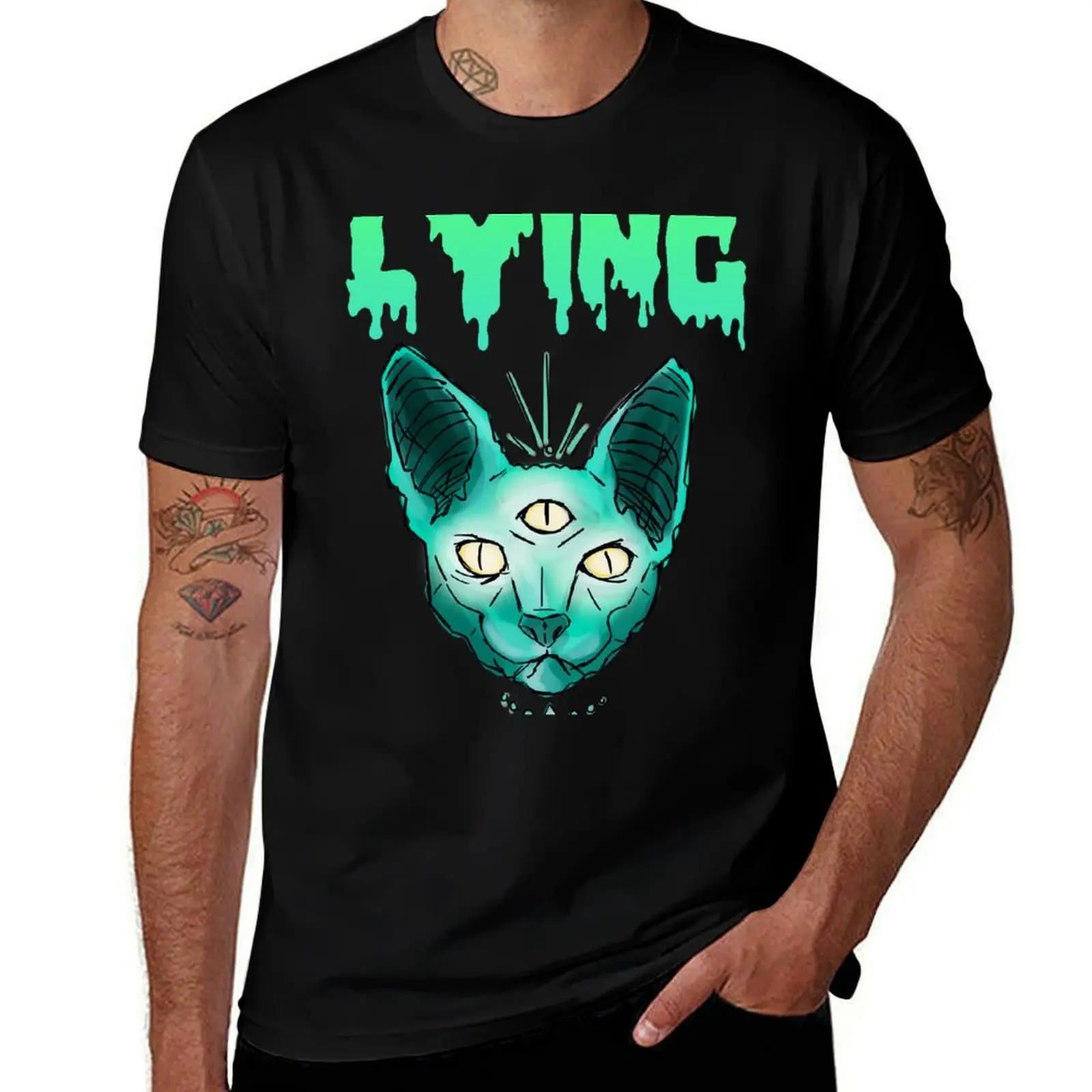 Lying cat T-Shirt Sporty Breathable Short Sleeve T-Shirt