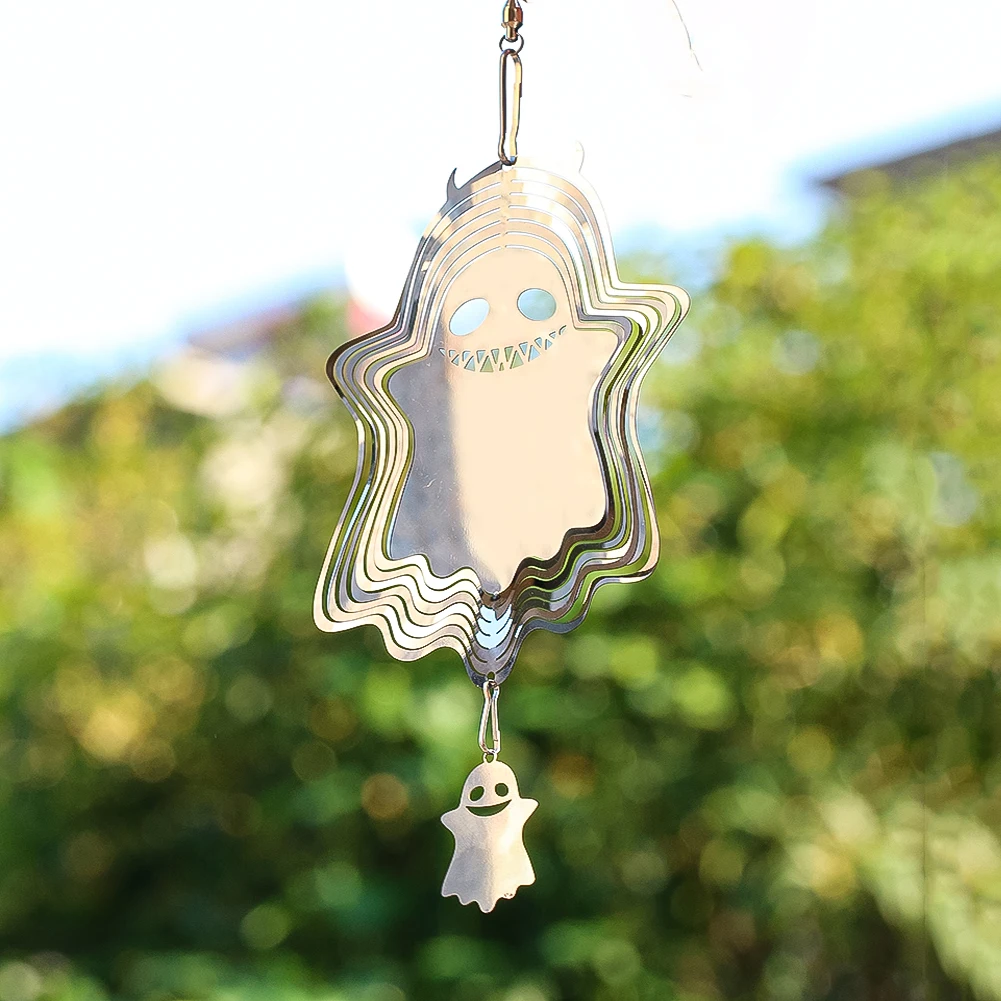 

Хэллоуин призрак ветер спиннер открытый подвесное украшение кинетический металлический двор садовый орнамент жуткий фестиваль вечерние домашний патио