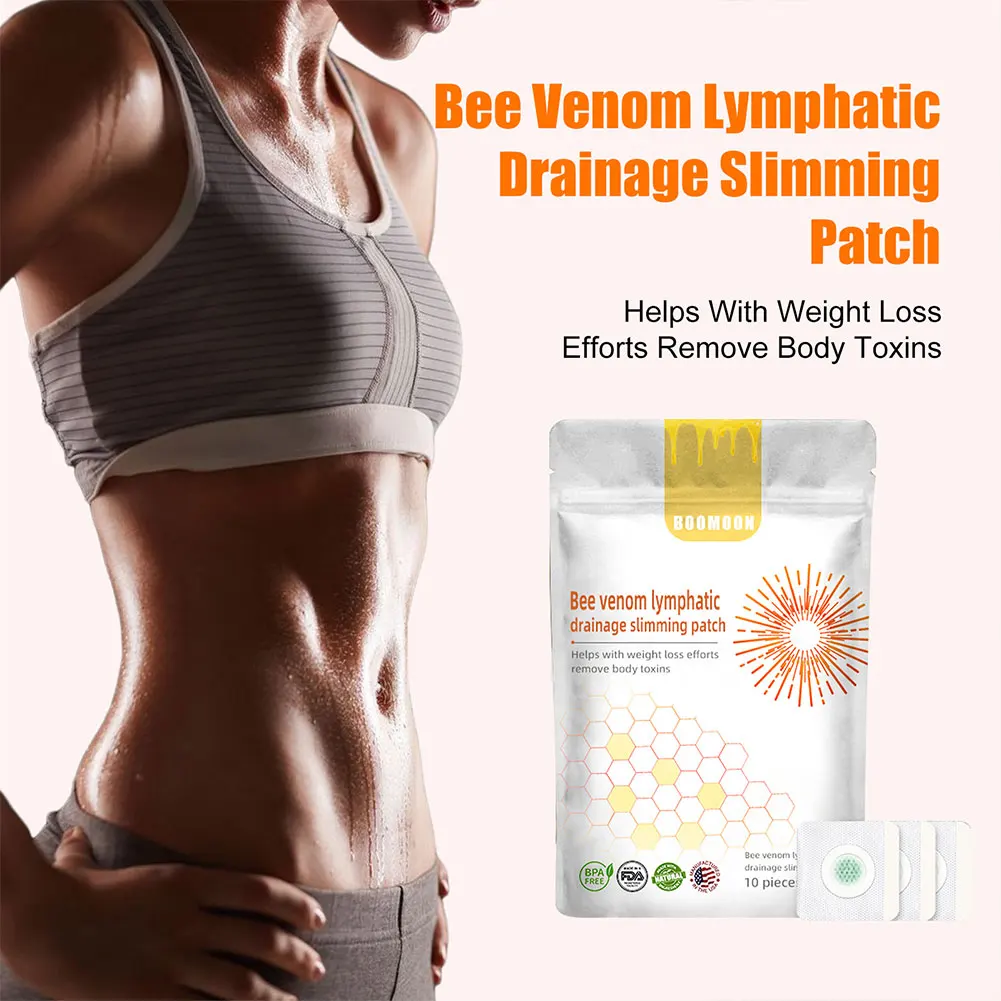 7/10Pcs Bee Venom Lymphatic Drainage Patch Weight Loss Slimming Navel Sticker Fat Burning Anti-Swelling Slimming Patch