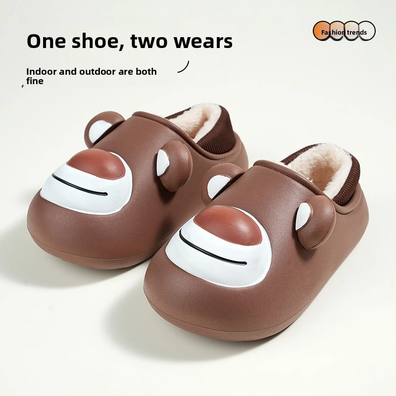 شباشب قطنية لطيفة للأطفال 2025 شتاء دافئ كارتون صبي وفتاة موضة مضادة للانزلاق يمكن ارتداؤها في الهواء الطلق