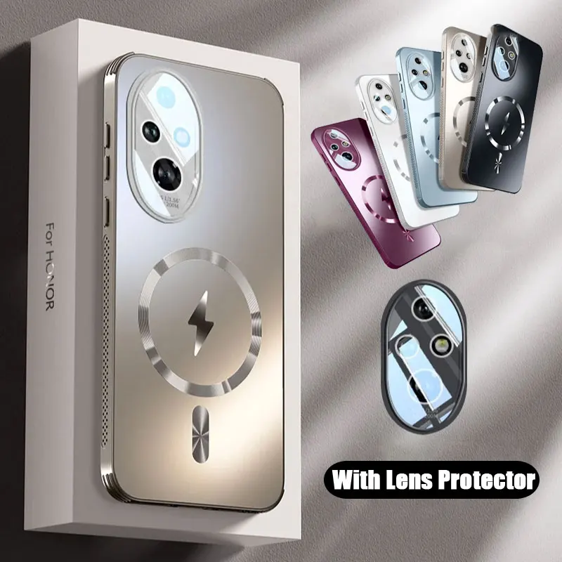 

for Magsafe Case for Honor 300 Ultra 200 Pro Hard Matte Shockproof Lens Protector Phone Cover for Honor 200 100 Magnetic Shell